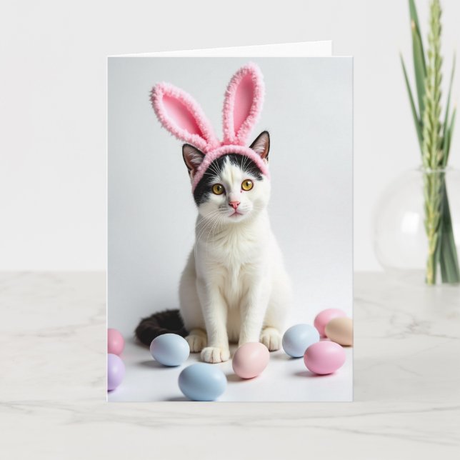 Söt Katt Pastell Fjäderkort Kort (Framsida)
