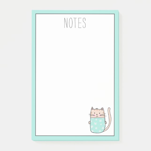 Söt katt personlig post-it block (Framsida)