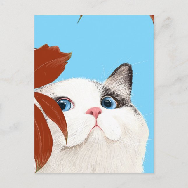 Söt Katt Postkort Vykort (Framsida)