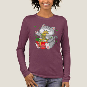 Söt Katt Ramen Nudel Rolig Husdjur Katt T Shirt
