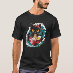 Söt katt & Ramen Nudlar Katter Skämt Kawaii Katt A T Shirt