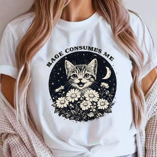 Söt Katt Raseri Förtär Mig Roligt Sarksatisk Kattu T Shirt