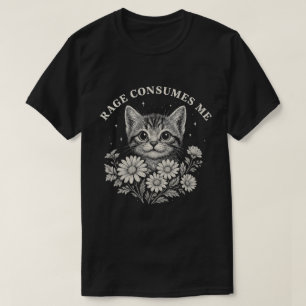 Söt katt-raseriestetik – Rolig kattunge med blomma T Shirt