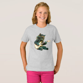 Söt Katt Rockstjärna Barn T Shirt