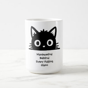 Söt katt, rolig katt, svart katt, geni magisk mugg