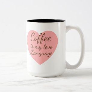 Söt Katt & Rosa Hjärta Kaffe Kärlek Mugg
