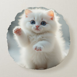 Söt katt rund kudde