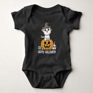 Söt katt satt på pumpa Halloween T Shirt