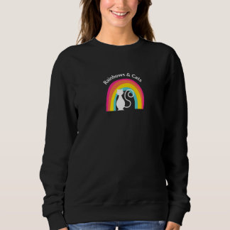 Söt Katt Siluett Regnbågar Och Katter T Shirt