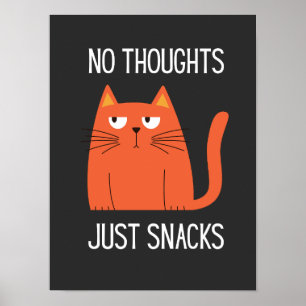 Söt Katt Snack Mood Grafisk T-Shirt Poster