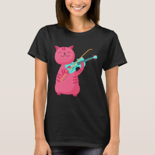 Söt katt som spelar fiol t shirt