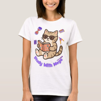 Söt katt som studerar med solglasögon rolig T-shir T Shirt