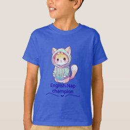 Söt katt sömn mästare för mycket t-shirt