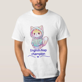 Söt katt sömn mästare för mycket t-shirt