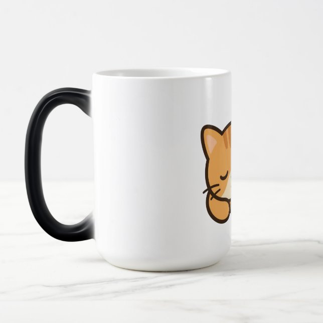 Söt katt sovande Mugg (Vänster)