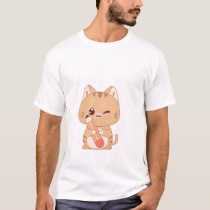 söt katt student   kattälskare, design t shirt