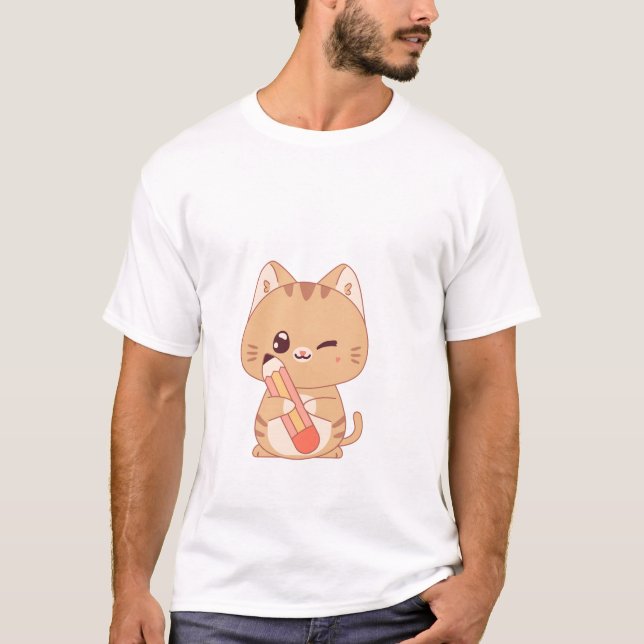 söt katt student | kattälskare, design t shirt (Framsida)