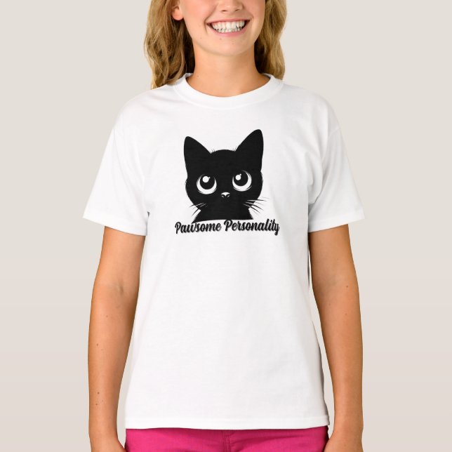 Söt Katt Super Personlighet T Shirt (Framsida)