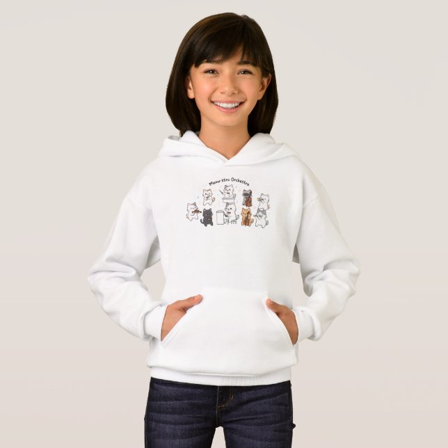 Söt katt symfoniorkester Unisex barn T Shirt (Hel framsida)
