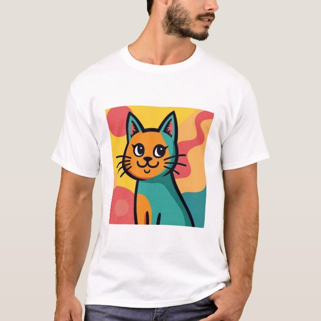 söt katt t shirt (Framsida)