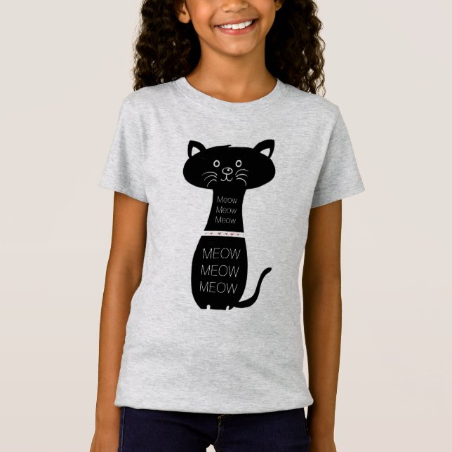 Söt Katt T-shirt (Framsida)