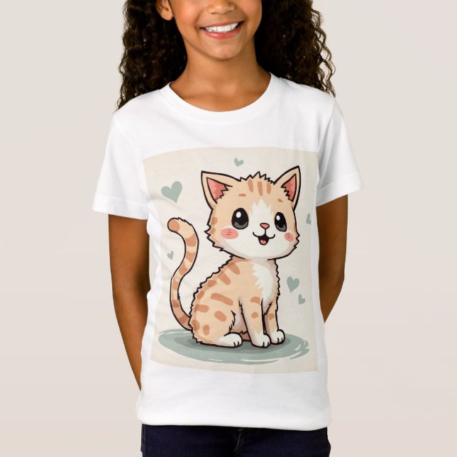 söt katt t shirt (Framsida)