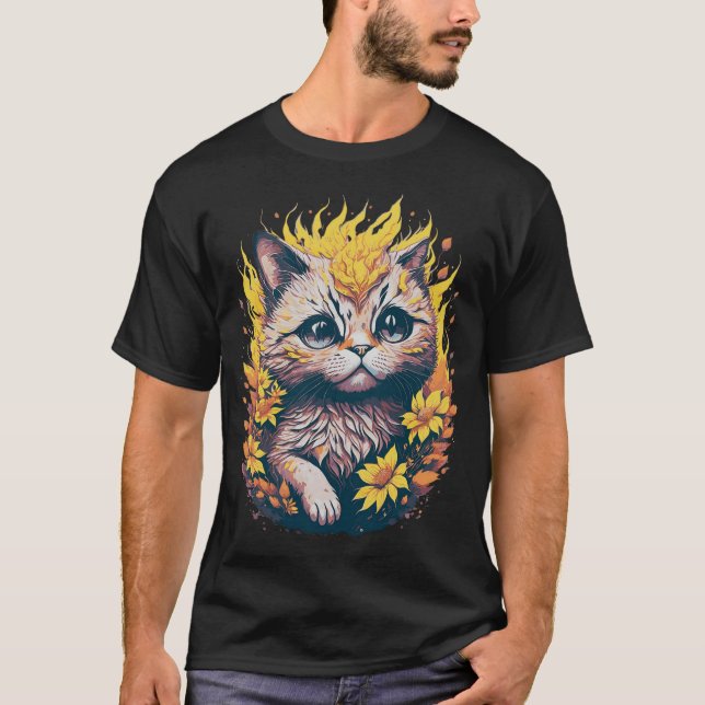 Söt katt t shirt (Framsida)