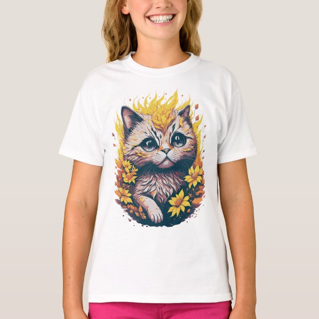 Söt katt t shirt (Framsida)