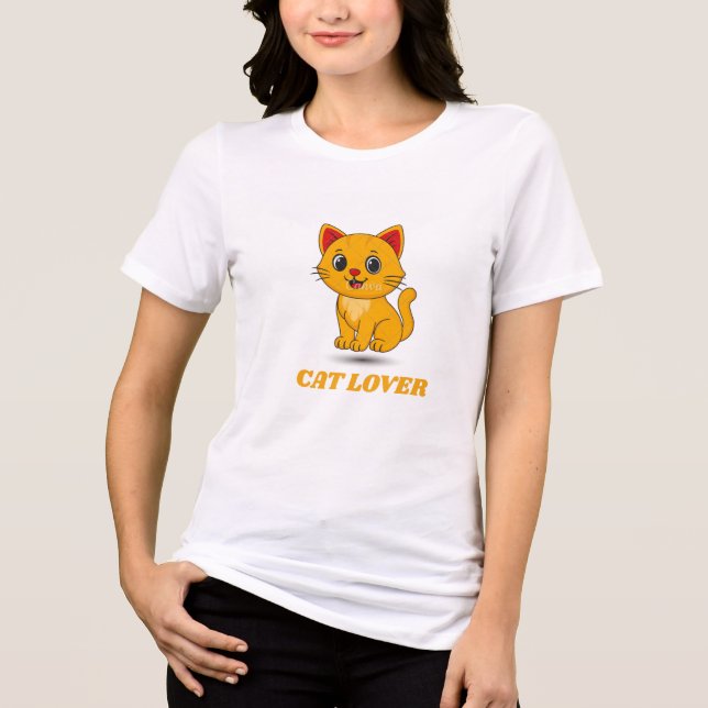 Söt katt T-shirt för kattälskare  (Framsida)