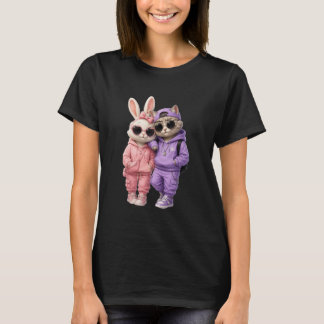 Söt katt t-shirt för kvinnor
