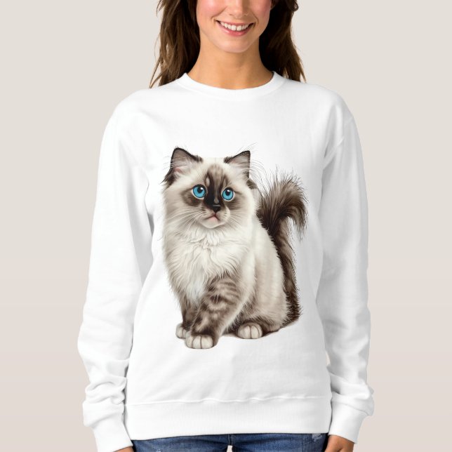 Söt Katt T-Shirt Kattmamma Kattpappa (Framsida)