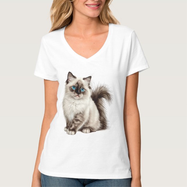 Söt Katt T-Shirt Kattmamma Kattpappa (Framsida)