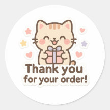 Söt Katt Tack Sticker