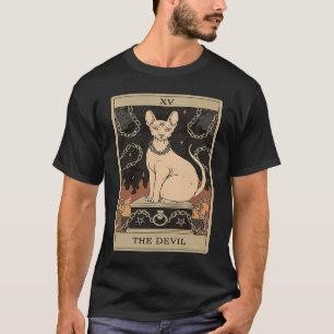 Söt Katt Tarot Djävulskatten För Kvinnor Barn T Shirt