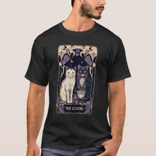 Söt katt The Lovers Tarotkort Katt Tarotkort Grafi T Shirt