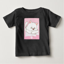Söt Katt-tryckt Baby T-Shirt