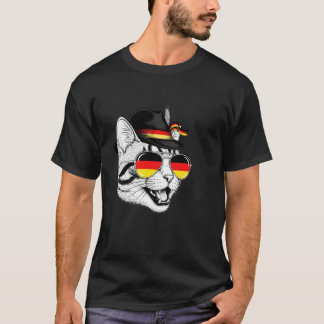 Söt Katt Tyska Flaggan Oktoberfest Stolthet Tyskla T Shirt