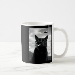 Söt Katt Ufo Meme Selfie Utomjording Kaffemugg