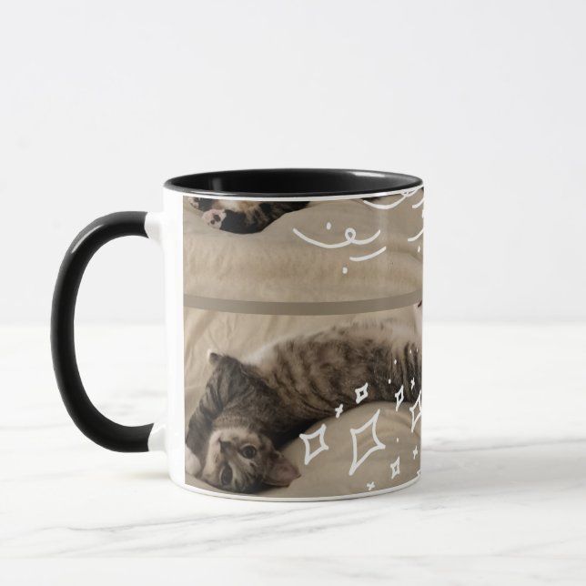 Söt Katt Unge Postkort Mugg (Vänster)