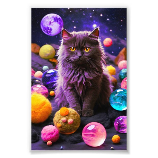 Söt Katt Väggkonst Dekoration Fototryck (Framsidan)