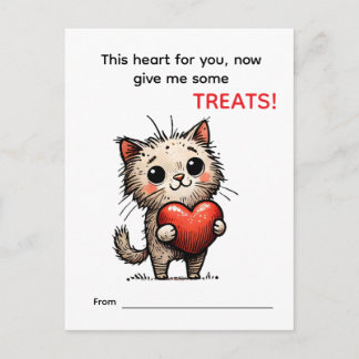 Söt katt valentinskort  helg vykort