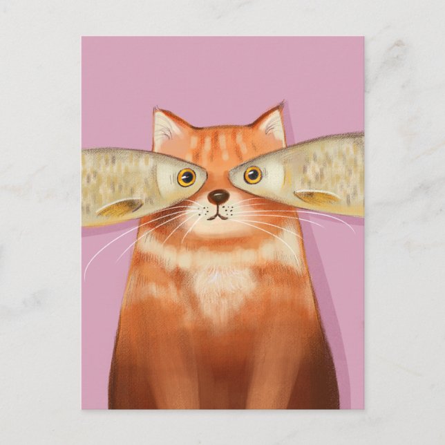 Söt katt vykort (Framsida)