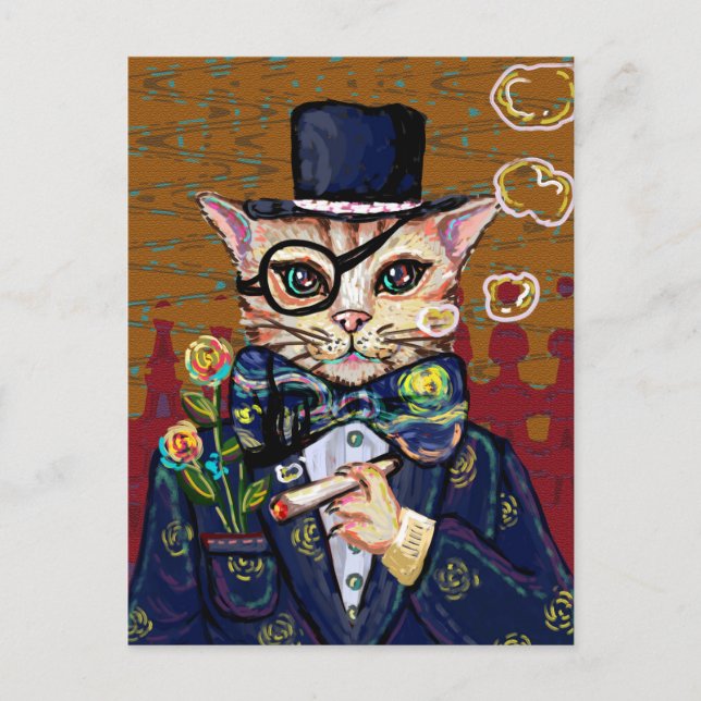 Söt katt vykort (Framsida)