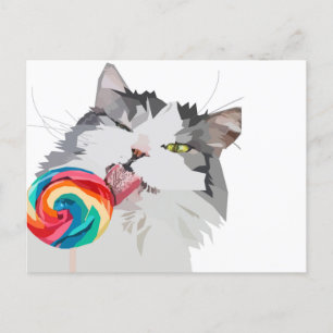 Söt katt vykort