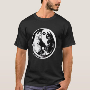 Söt Katt Yin Yang T Shirt