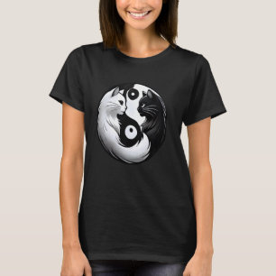 Söt Katt Yin Yang T Shirt