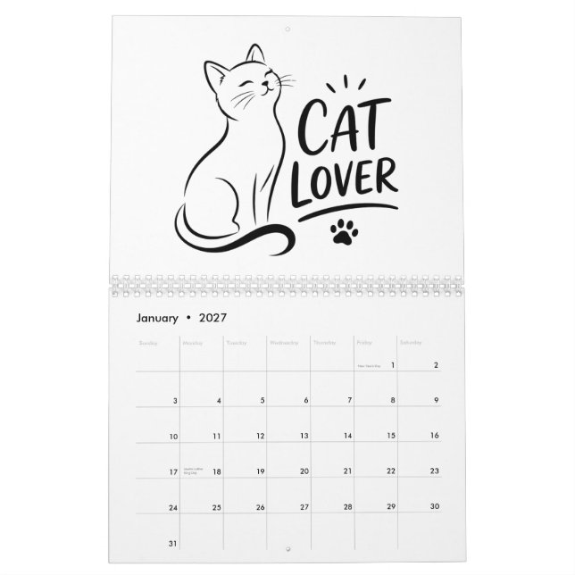 Söt kattälskare 2027 Väggkalender  Kalender (Jan 2027)