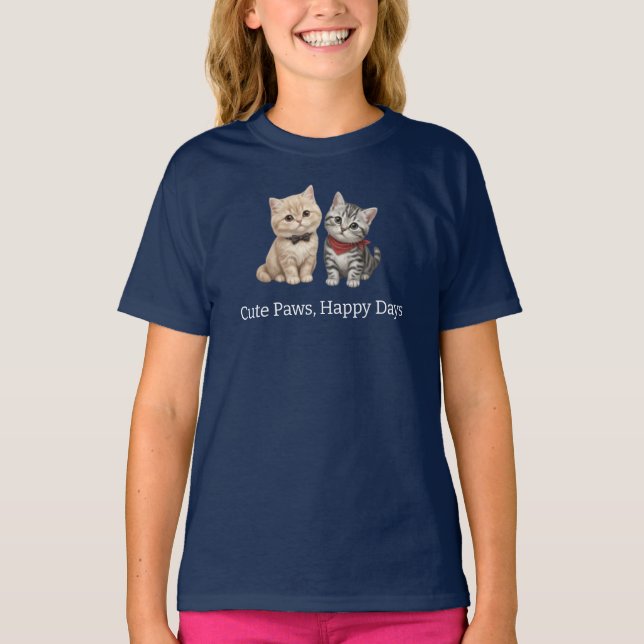 Söt kattälskare barntröja t shirt (Framsida)