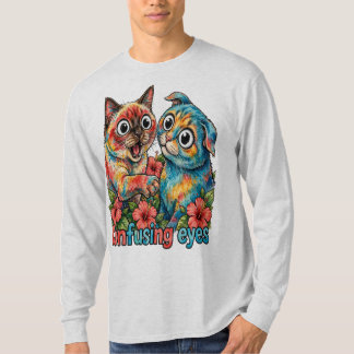 Söt Kattälskare Katt Rolig Siamese & Chartreux Cha T Shirt