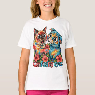 Söt Kattälskare Katt Rolig Siamese & Chartreux Cha T Shirt